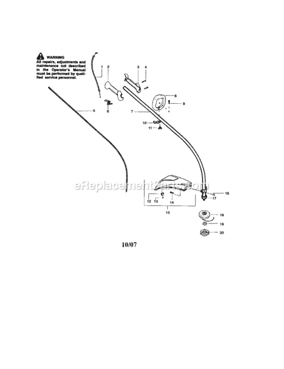 Page A Diagram and Parts List for 358795531  Craftsman Trimmer