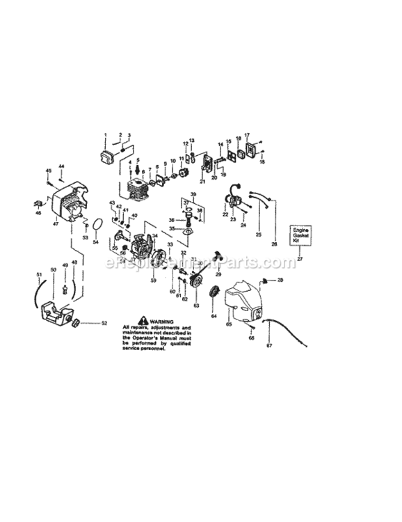 Page B Diagram and Parts List for 358795540  Craftsman Trimmer