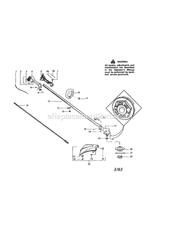 Page A Diagram and Parts List for 358795560  Craftsman Trimmer