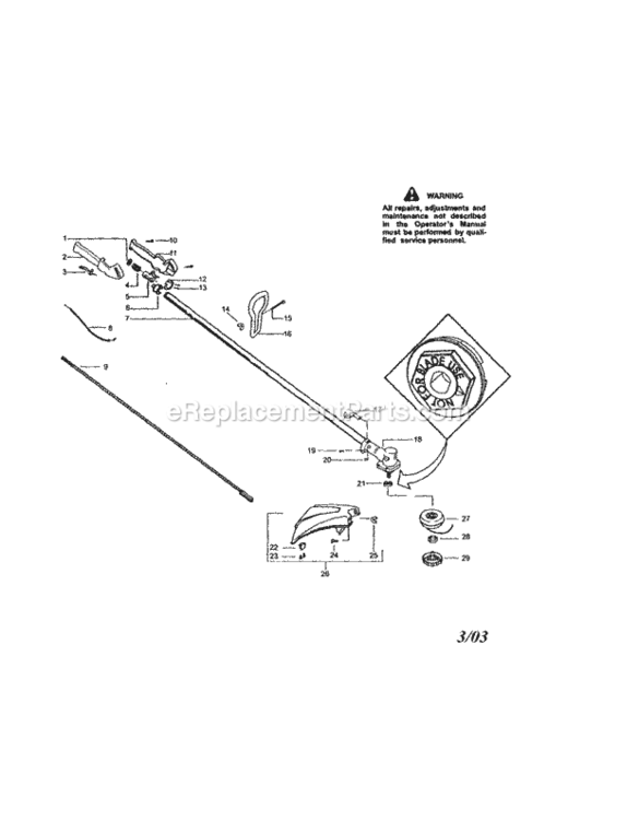 Page A Diagram and Parts List for 358795570  Craftsman Trimmer