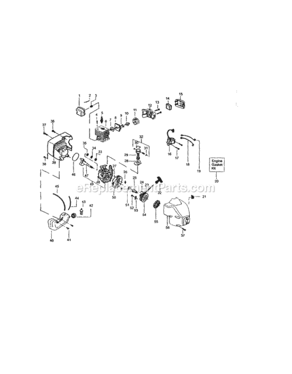 Page B Diagram and Parts List for 358795570  Craftsman Trimmer