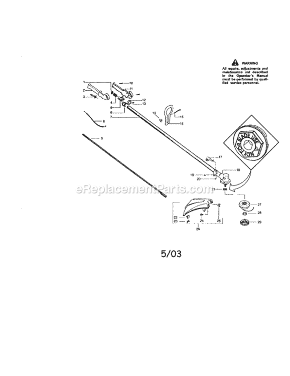 Page A Diagram and Parts List for 358795571  Craftsman Trimmer