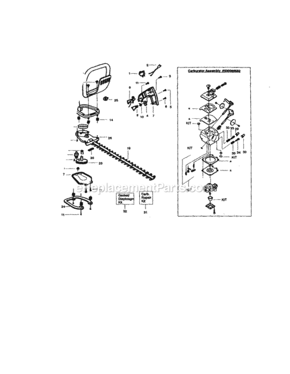 Page B Diagram and Parts List for 358795600  Craftsman Trimmer