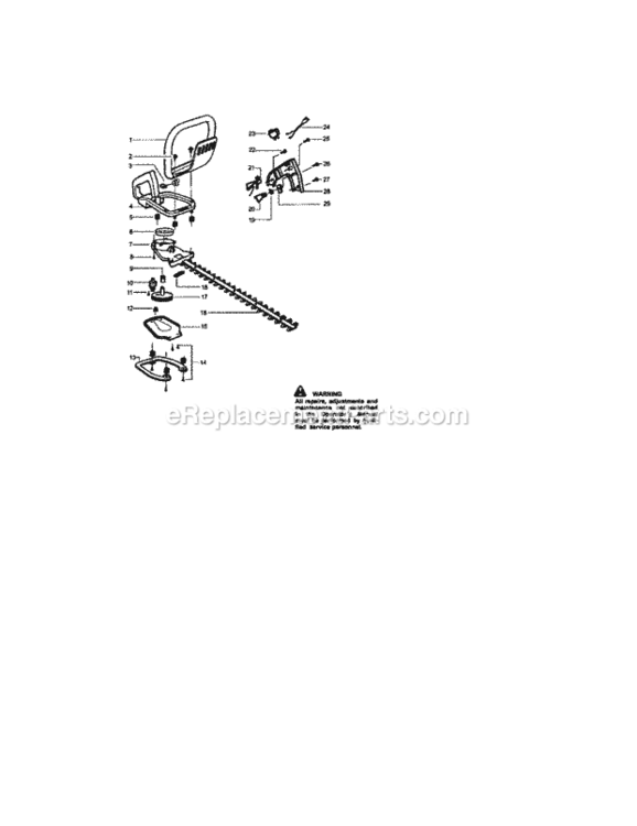 Page B Diagram and Parts List for 358795700  Craftsman Hedge Trimmer
