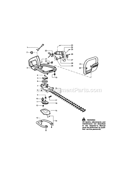 Page B Diagram and Parts List for 358795720  Craftsman Hedge Trimmer