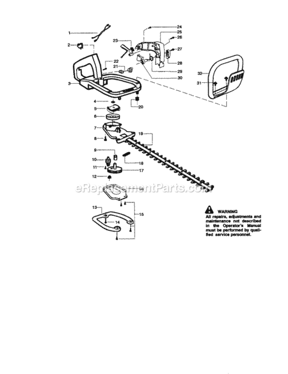 Page B Diagram and Parts List for 358795722  Craftsman Hedge Trimmer