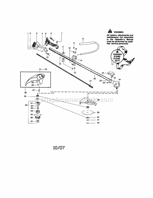 Page A Diagram and Parts List for 358795811  Craftsman Trimmer