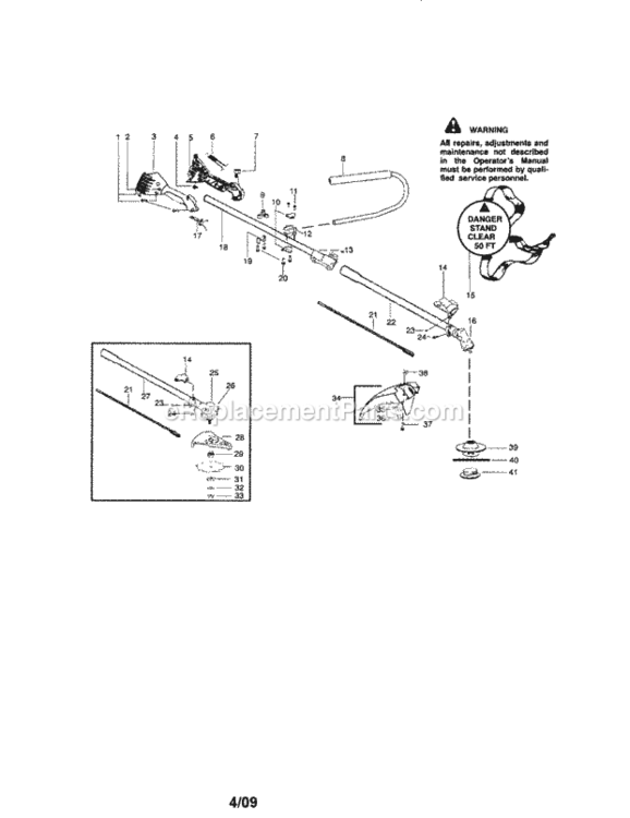 Page A Diagram and Parts List for 358795822  Craftsman Trimmer