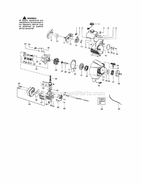 Page B Diagram and Parts List for 358795822  Craftsman Trimmer
