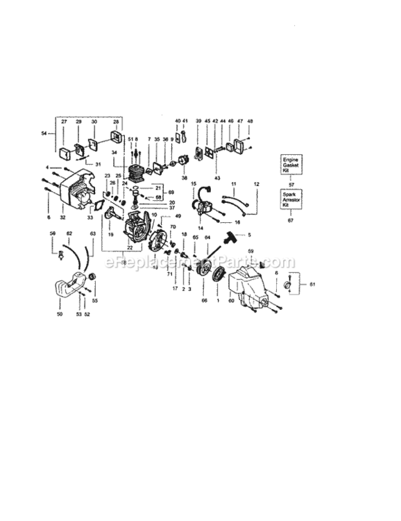 Page B Diagram and Parts List for 358796050  Craftsman Trimmer