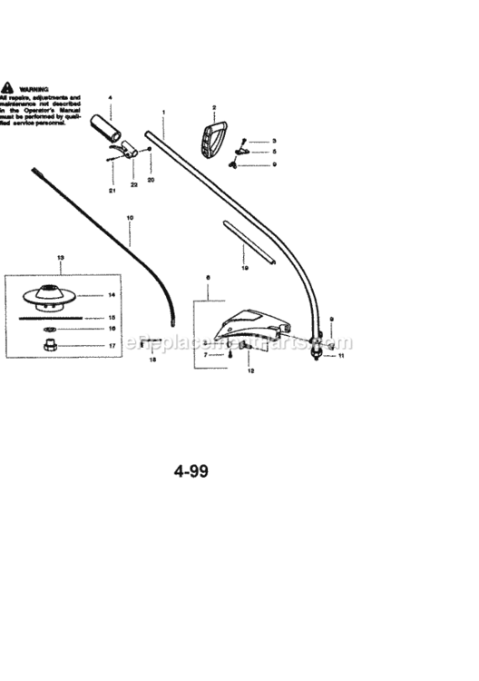 Page A Diagram and Parts List for 358796090  Craftsman Trimmer