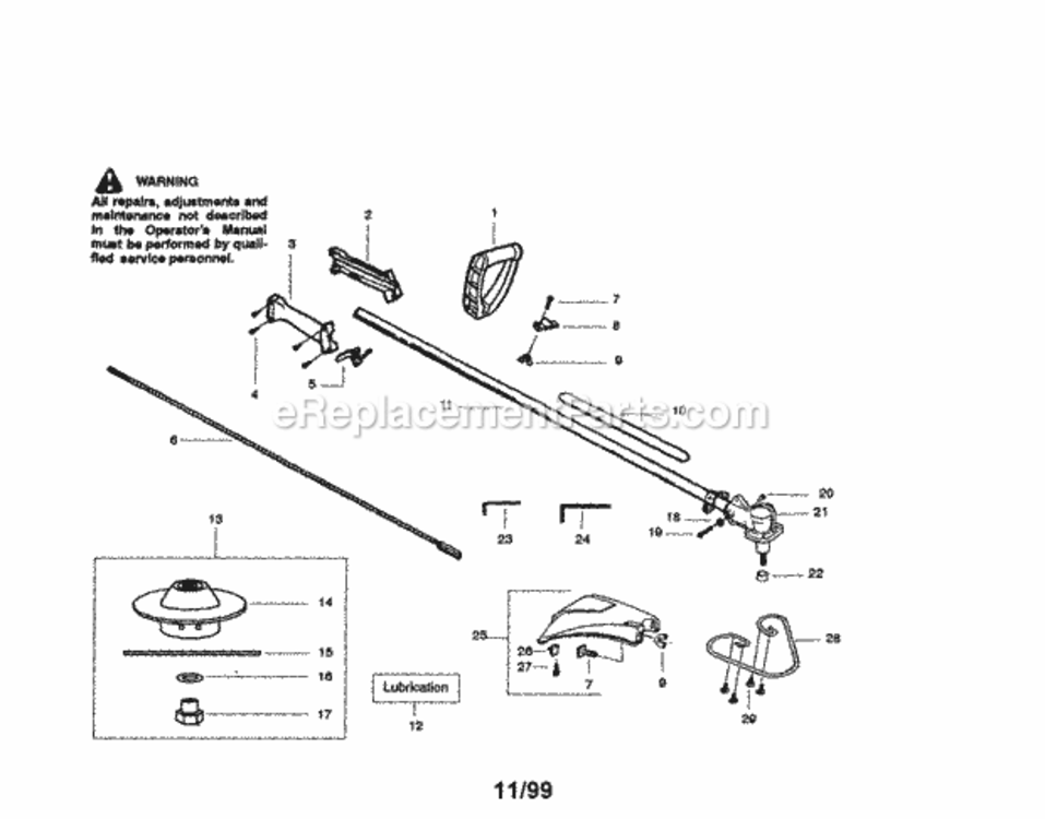 Page A Diagram and Parts List for 358796100  Craftsman Trimmer