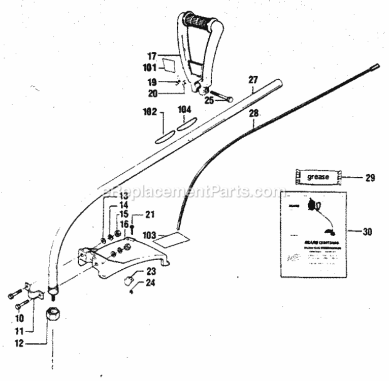Page A Diagram and Parts List for 358796120  Craftsman Trimmer