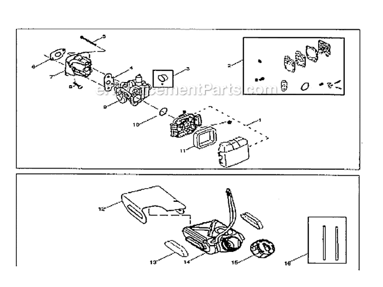 CarburetorCover-Air Cleaner Diagram and Parts List for 358796121  Craftsman Trimmer
