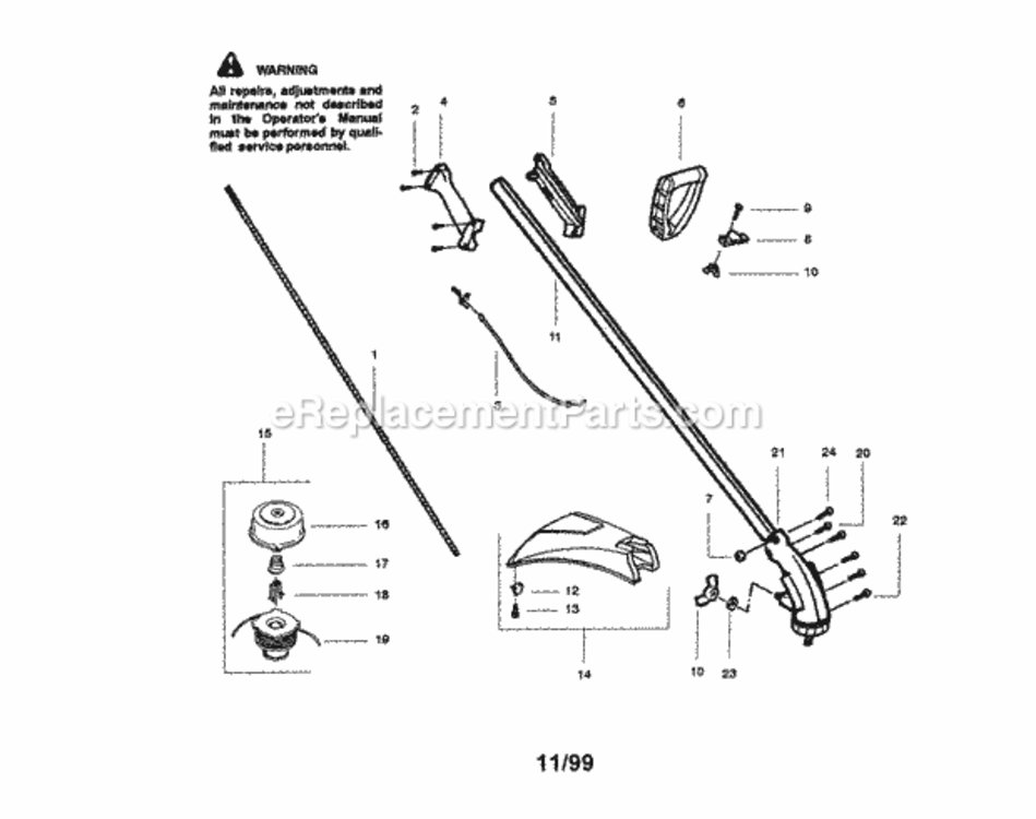 Page A Diagram and Parts List for 358796200  Craftsman Trimmer