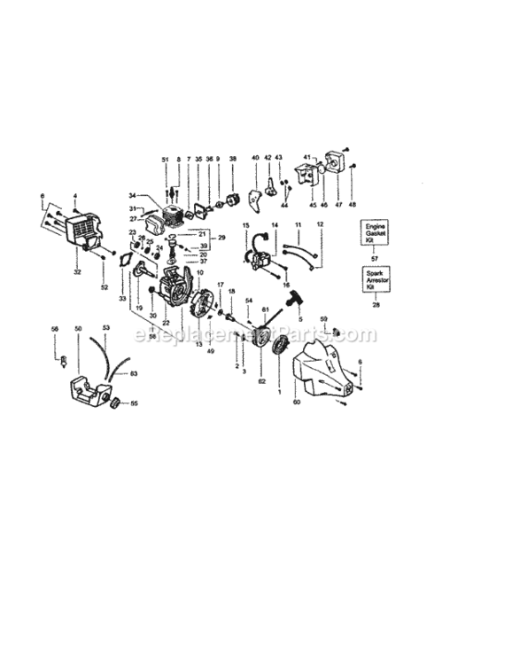 Page B Diagram and Parts List for 358796270  Craftsman Trimmer