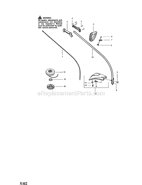Page A Diagram and Parts List for 358796281  Craftsman Trimmer