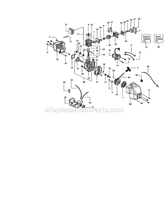 Page B Diagram and Parts List for 358796281  Craftsman Trimmer