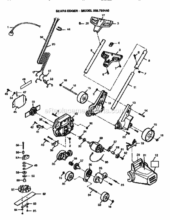 Page A Diagram and Parts List for 358796440  Craftsman Edger
