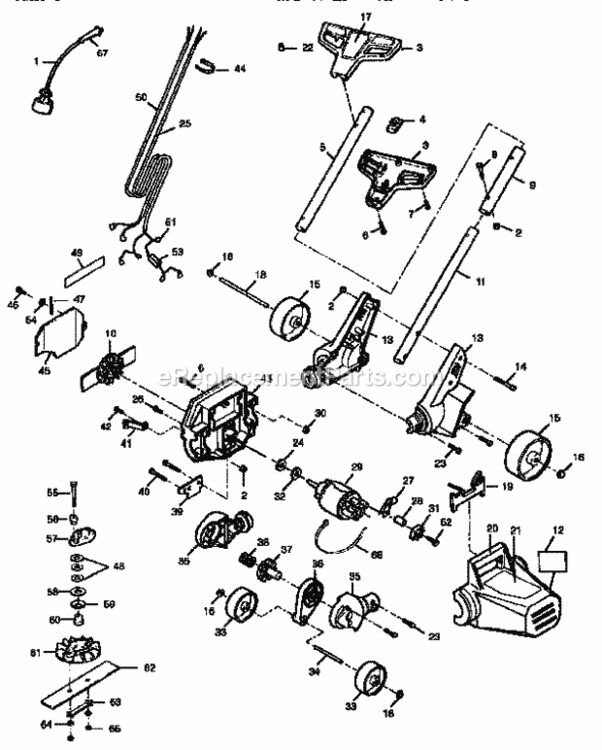 Page A Diagram and Parts List for 358796441  Craftsman Edger