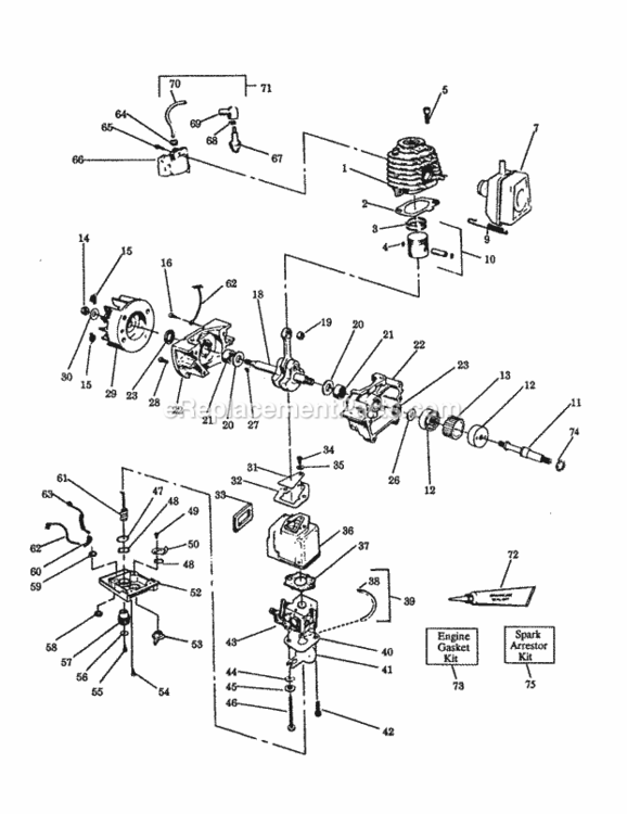 Page D Diagram and Parts List for 358796991  Craftsman Leaf Blower / Vacuum
