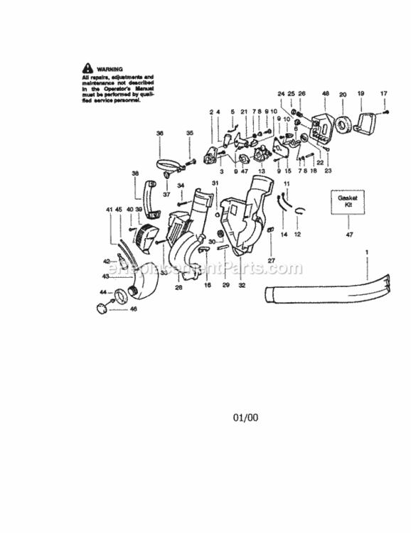 Page A Diagram and Parts List for 358797020  Craftsman Leaf Blower / Vacuum