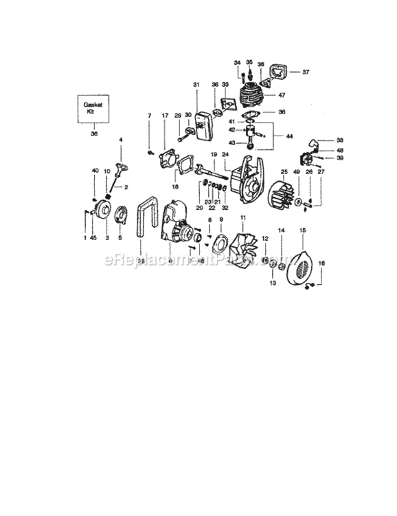 Page B Diagram and Parts List for 358797020  Craftsman Leaf Blower / Vacuum