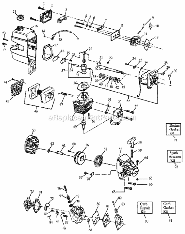 Page B Diagram and Parts List for 358797101  Craftsman Trimmer