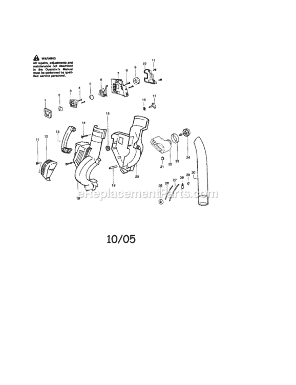 Page A Diagram and Parts List for 358797120  Craftsman Leaf Blower / Vacuum