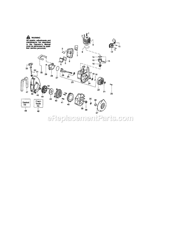 Page B Diagram and Parts List for 358797120  Craftsman Leaf Blower / Vacuum