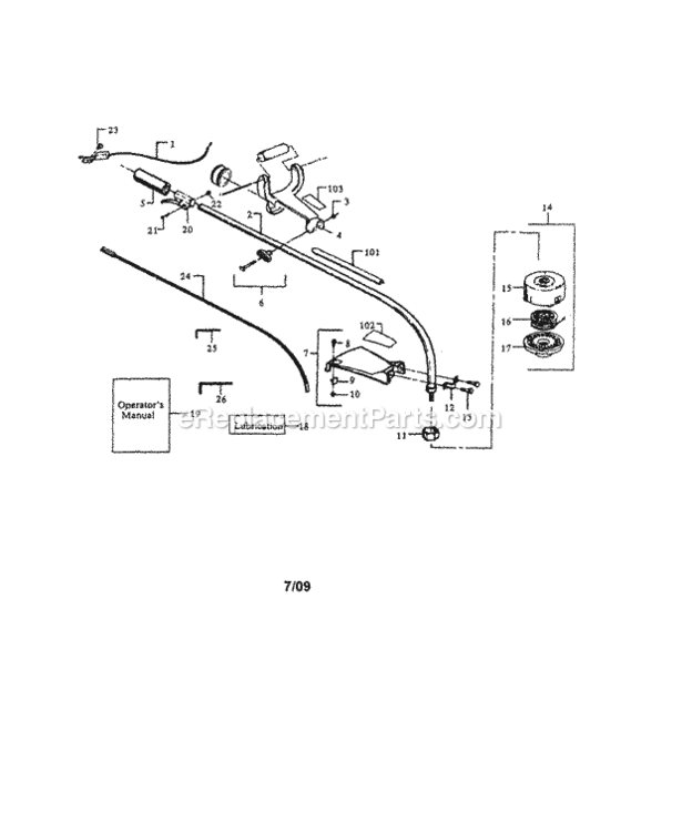 Page A Diagram and Parts List for 358797130  Craftsman Trimmer