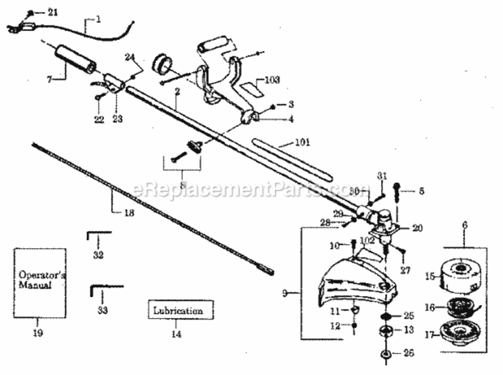 Page A Diagram and Parts List for 358797161  Craftsman Trimmer