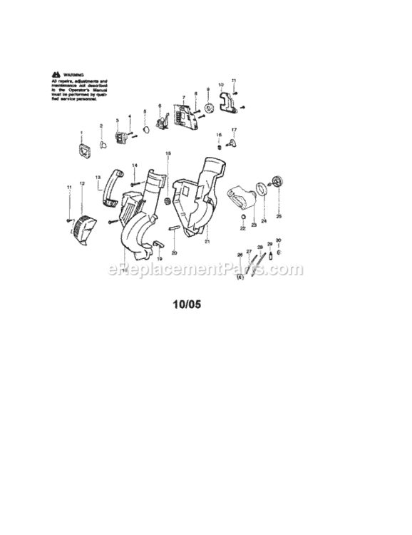 Page A Diagram and Parts List for 358797170  Craftsman Leaf Blower / Vacuum