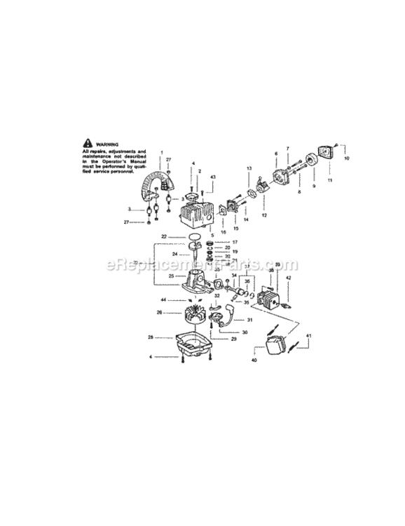 Page B Diagram and Parts List for 358797203  Craftsman Leaf Blower / Vacuum