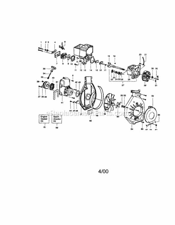 Page B Diagram and Parts List for 358797251  Craftsman Leaf Blower / Vacuum
