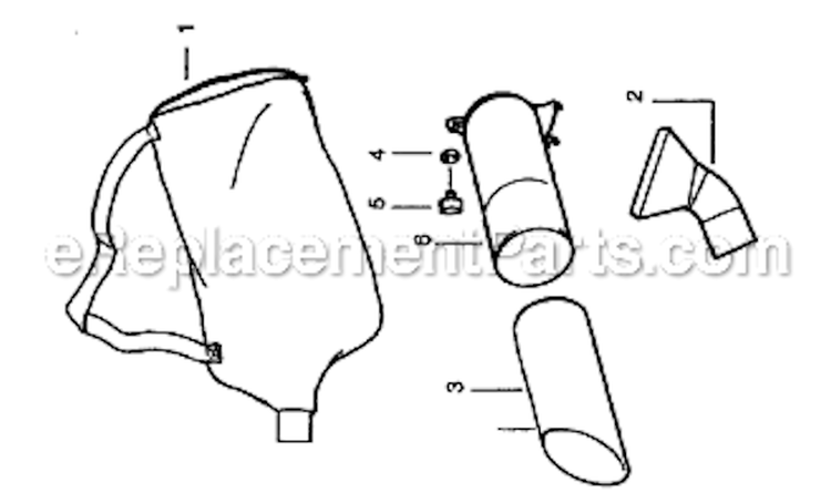 Page D Diagram and Parts List for 358797290  Craftsman Leaf Blower / Vacuum
