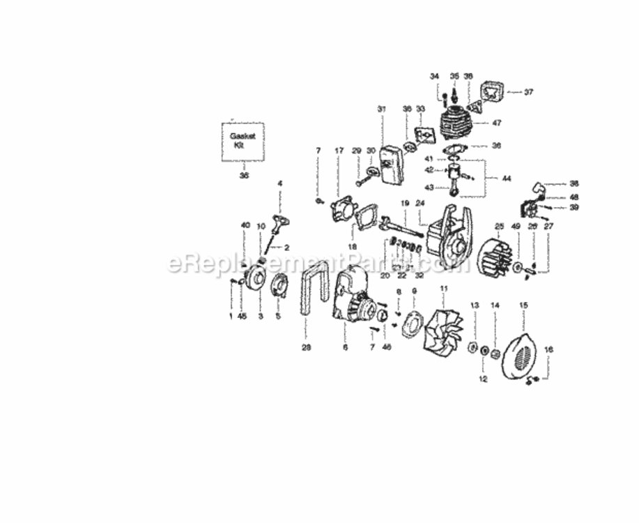 Page B Diagram and Parts List for 358797310  Craftsman Leaf Blower / Vacuum