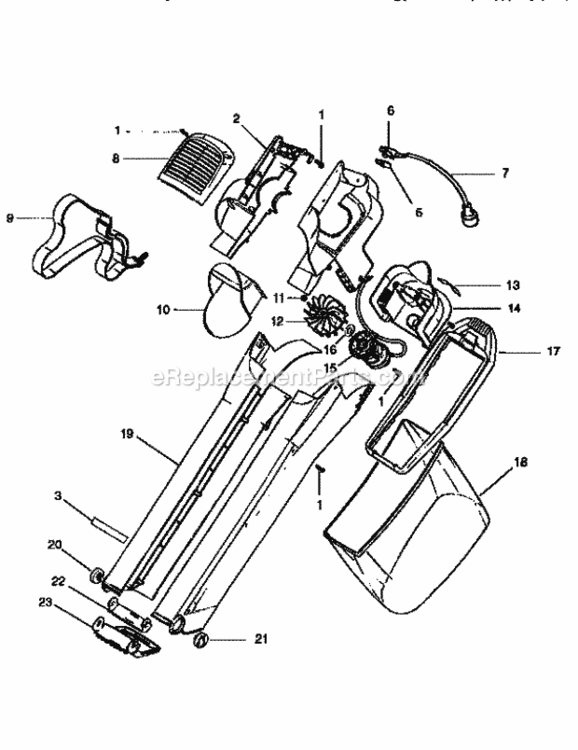 Page A Diagram and Parts List for 358797330  Craftsman Leaf Blower / Vacuum