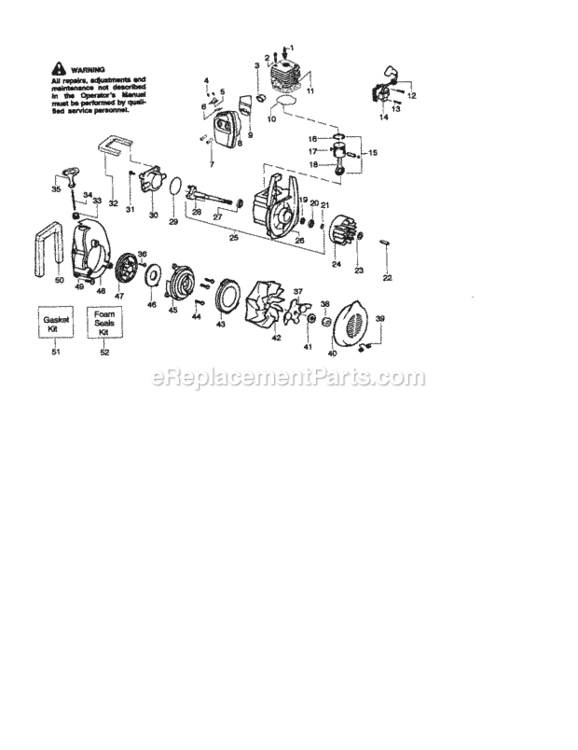 Page B Diagram and Parts List for 358797340  Craftsman Leaf Blower / Vacuum