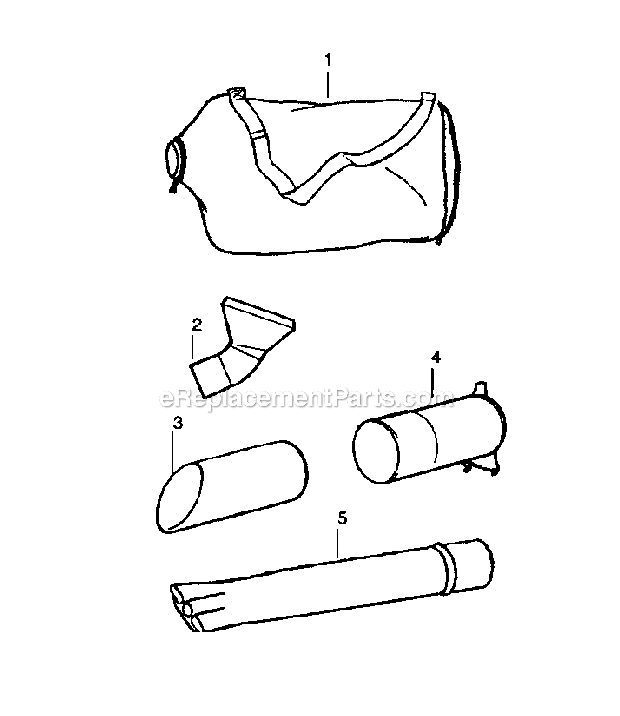 VacuumBlower Diagram and Parts List for 358797342  Craftsman Leaf Blower / Vacuum