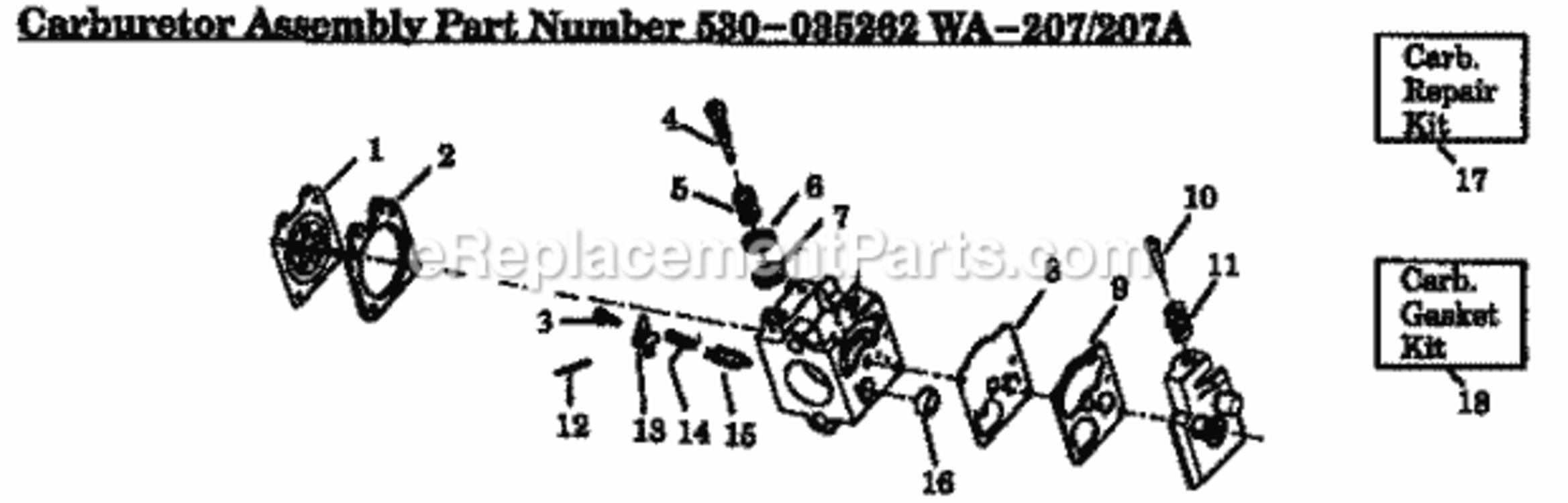 Page B Diagram and Parts List for 358797961  Craftsman Leaf Blower / Vacuum