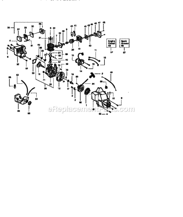 Page E Diagram and Parts List for 358798210  Craftsman Trimmer
