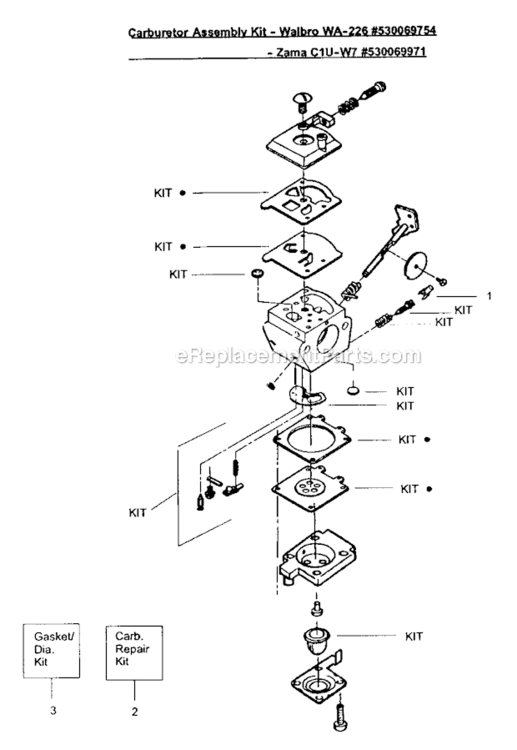 Carburetors Diagram and Parts List for 358798212  Craftsman Trimmer