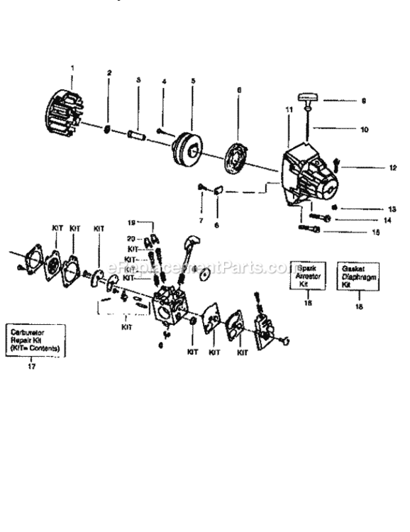 Page C Diagram and Parts List for 358798230  Craftsman Trimmer