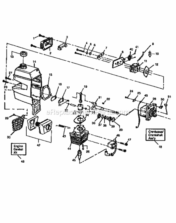Page B Diagram and Parts List for 358798461  Craftsman Trimmer