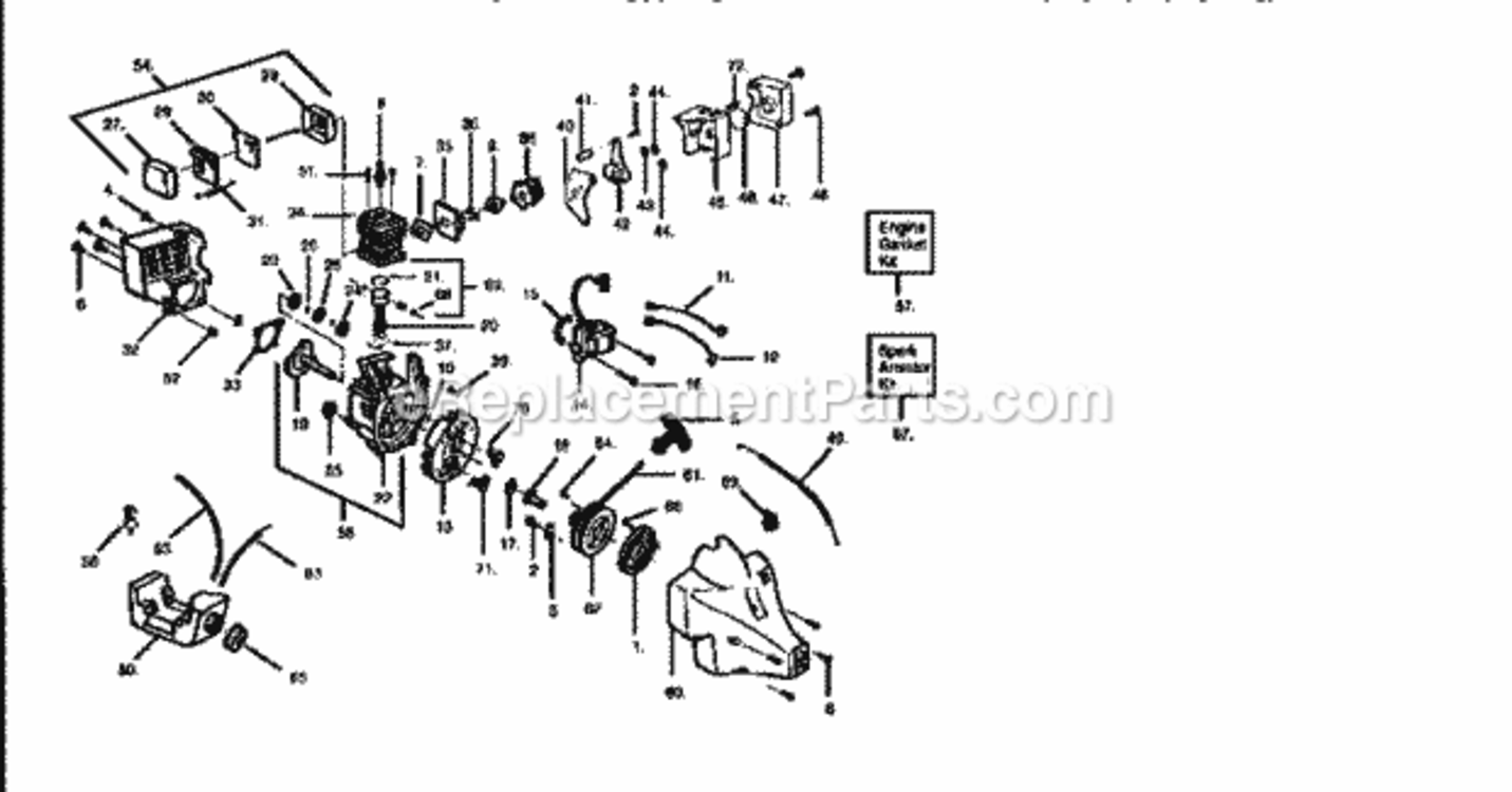 Page B Diagram and Parts List for 358798550  Craftsman Trimmer
