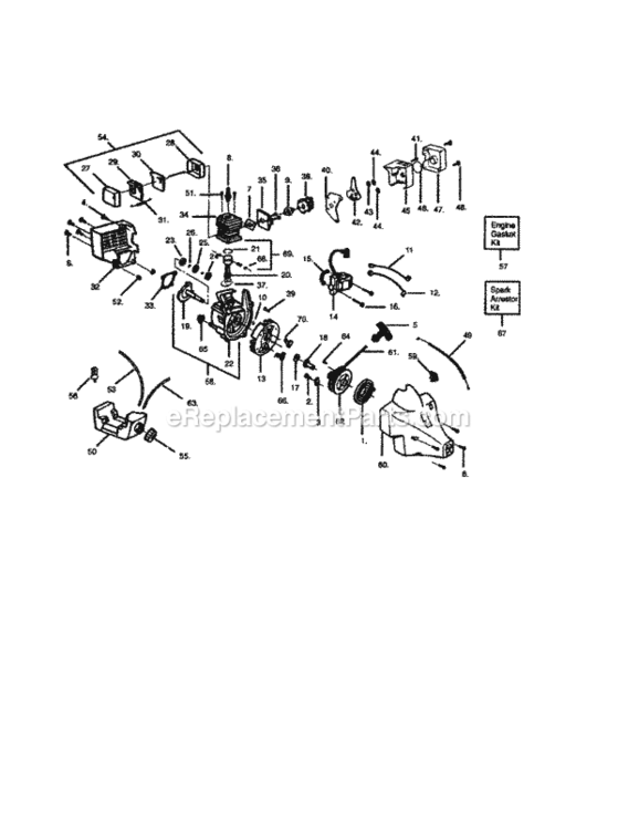 Page B Diagram and Parts List for 358798570  Craftsman Trimmer