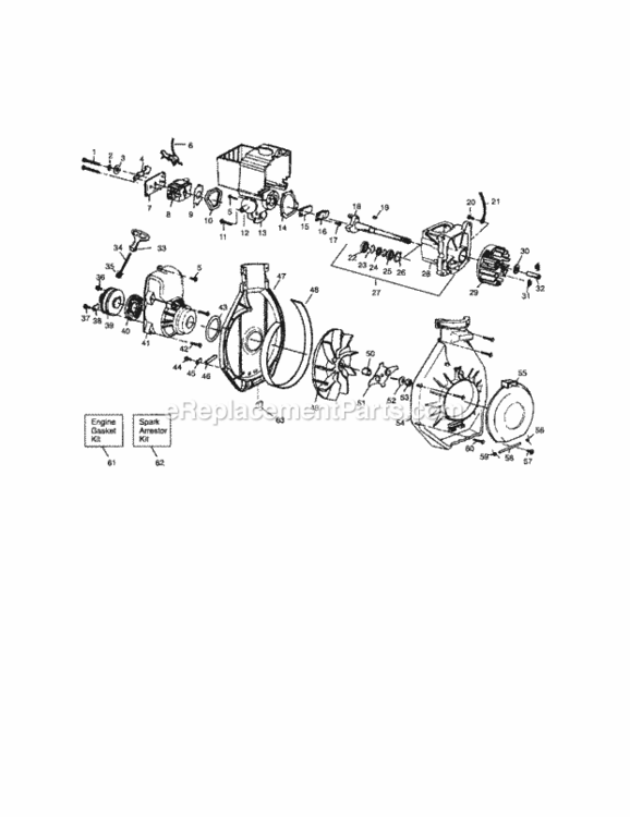 Page B Diagram and Parts List for 358798960  Craftsman Leaf Blower / Vacuum