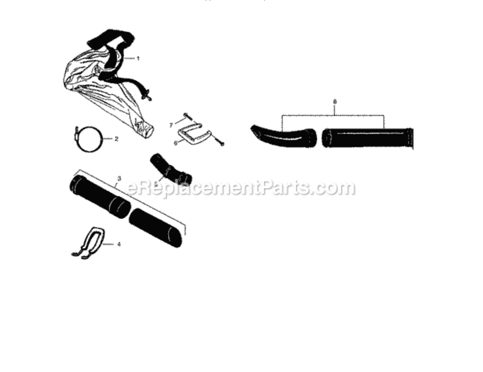Page D Diagram and Parts List for 358798960  Craftsman Leaf Blower / Vacuum