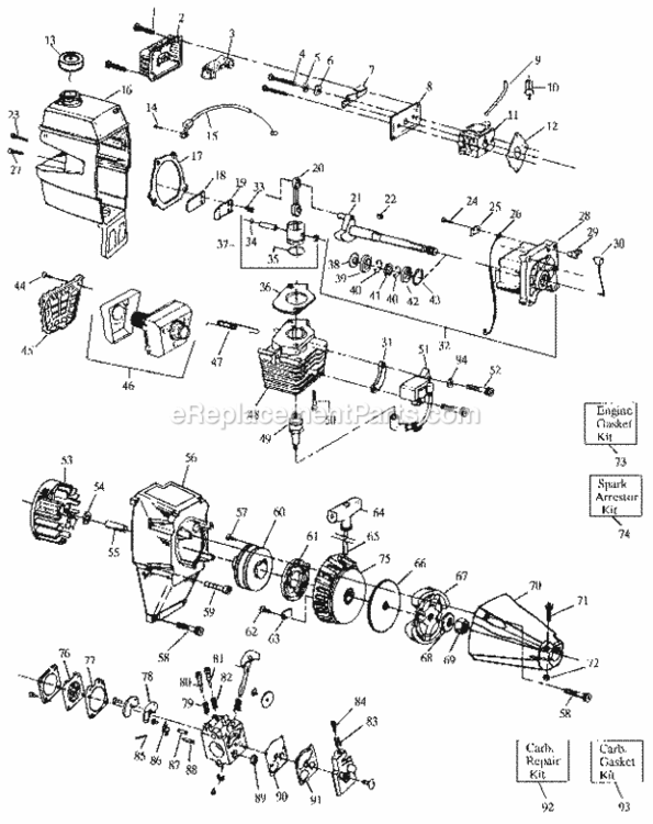 Page B Diagram and Parts List for 358799120  Craftsman Trimmer